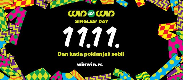 Šarena slika koja prikazuje sve važne informacije za Singles Day akciju u Win Win-u